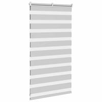 VidaXL Zebra rolgordijn 85x100 cm stofbreedte 80,9 cm lichtgrijs - thumbnail