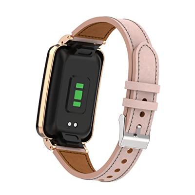 Classic leren bandje met case - Roze - Xiaomi Smart band 7 Pro Classic leren bandje met case - Roze - Xiaomi Smart band 7 Pro