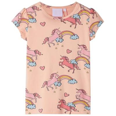 Kinderpyjama met korte mouwen 140 lichtoranje