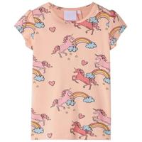 Kinderpyjama met korte mouwen 140 lichtoranje - thumbnail