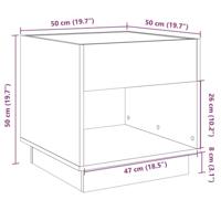 Nachtkastje met Infinity LED 50x50x50 cm bruin eikenkleurig - thumbnail