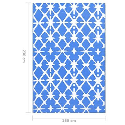 Buitenkleed 160x230 cm PP blauw en wit Buitenkleed 160x230 cm PP blauw en wit