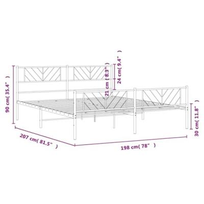 Bedframe met hoofd- en voeteneinde metaal zwart 193x203 cm Bedframe met hoofd- en voeteneinde metaal zwart 193x203 cm
