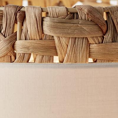 Brilliant TafellampWaterlilly rotan met witte stof - 94551/09