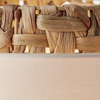 Brilliant TafellampWaterlilly rotan met witte stof - 94551/09 - thumbnail