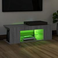 Tv-meubel met LED-verlichting 90x39x30 cm grijs sonoma eiken - thumbnail