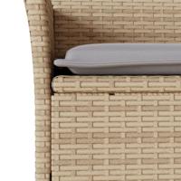 5-delige Tuinset met kussens poly rattan en glas beige - thumbnail