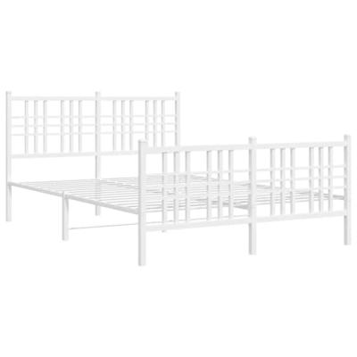 Bedframe met hoofd- en voeteneinde metaal wit 120 x 190 cm - thumbnail