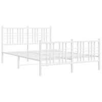 Bedframe met hoofd- en voeteneinde metaal wit 120x200 cm - thumbnail