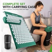 Tunturi Acupressuur Mat met kussen | Spijkermat | Meditatie Mat | Acupunctuur Set | 83 x 42 cm | Groen - thumbnail