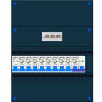 SEP 8 groepenkast 8 aardlekautomaten B16 30mA + kookgroep aardlekautomaat B16 30Ma 1 rij - thumbnail