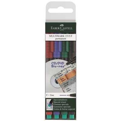 Faber Castell Marker Multimark permanent - F - etui met 4 stuks