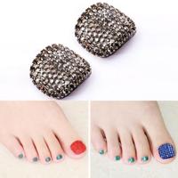 2 PC'S Crystal nep Nail Art Tips Rhinestone volledige dekking teennagels Decals stickers (NO: 35) - thumbnail
