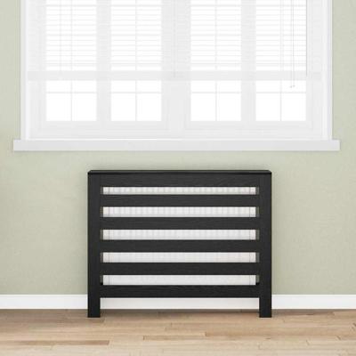 Radiatorafdekking Zwart Eiken 104 x 20 x 82 cm