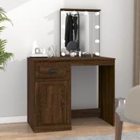 Kaptafel met LED 90x50x132,5 cm bewerkt hout bruin eikenkleur - thumbnail