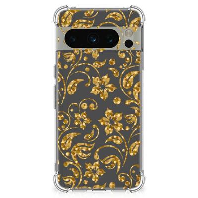Google Pixel 8 Pro Case Gouden Bloemen Google Pixel 8 Pro Case Gouden Bloemen