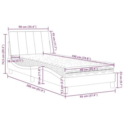 Bed met matras fluweel zwart 90x190 cm