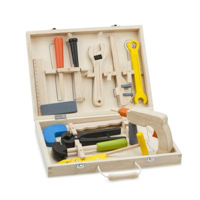 New Classic Toys houten gereedschapskist met 12 onderdelen - thumbnail
