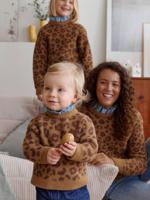 Babytrui met luipaardprint chambray bruin - thumbnail