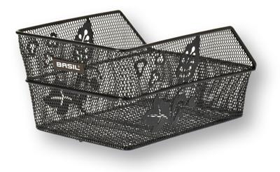 Basil cento flower s - fietsmand - achterop - zwart