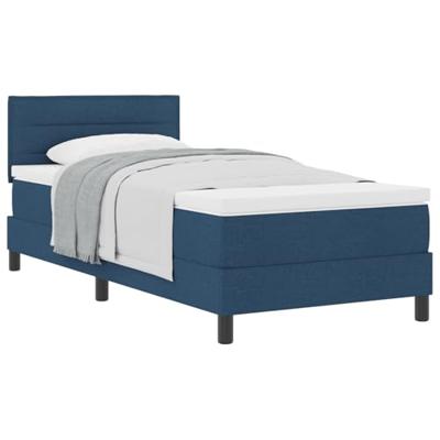 Boxspring Bed met Matras Blauw 100x200 cm Stof