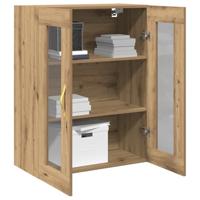 Wandkast artisanaal eikenkleurig 69.5 x 34 x 90 cm Bewerkt hout - thumbnail