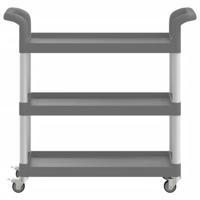 Trolley 3-laags 77x34x72 cm aluminium grijs - thumbnail