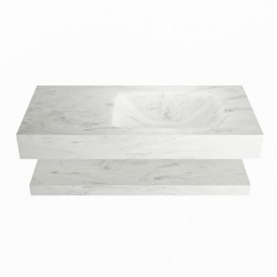 MONDIAZ ALAN-DLUX 100cm planchet Opalo. Vrijhangende wastafel CLOUD rechts 1 kraangat, kleur Opalo. MONDIAZ ALAN-DLUX 100cm planchet Opalo. Vrijhangende wastafel CLOUD rechts 1 kraangat, kleur Opalo.