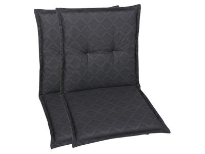 GO-DE Textil Tuinkussen (Stoelkussens voor stoelen met een lage rugleuning, Antraciet)