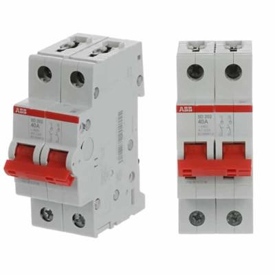 Hoofdschakelaar 2-polig 40A SD 202/40 ABB makkelijk in te kliken in elke kast