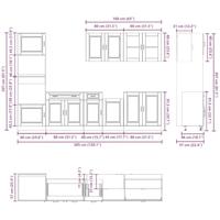 7-delige Keukenkastenset Kalmar bewerkt hout glanzend wit - thumbnail