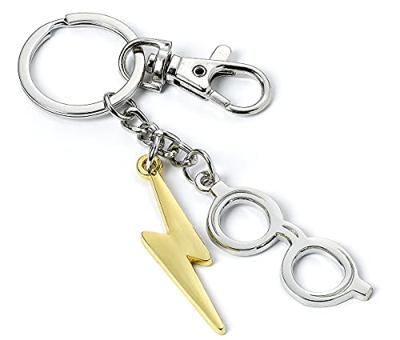 Harry Potter Keychain Lightening Bolt & Glasses (silver plated) Harry Potter Keychain Lightening Bolt & Glasses (silver plated)