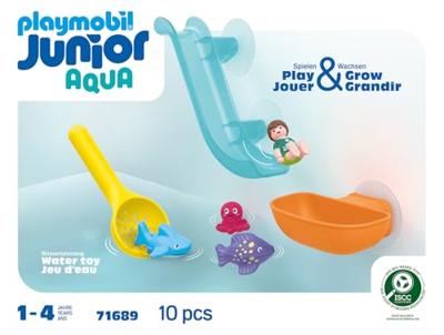 PLAYMOBIL Junior 71689 Waterglijbaan en zeedieren Inclusief personage, dieren en accessoires - Leeftijd 18 maanden