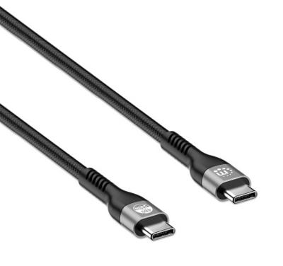 Manhattan USB-laadkabel USB-C stekker 2.00 m Zwart Stekker past op beide manieren, Afgeschermd (dubbel) 356367 - thumbnail