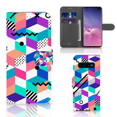 Samsung Galaxy S10 Plus | Book Case | Blokken Kleurrijk