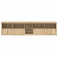 Dressoir met LED-verlichting 283x37x67 cm sonoma eikenkleurig - thumbnail