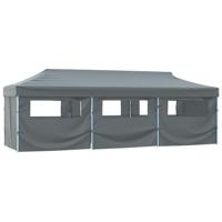 Vouwtent pop-up met 8 zijwanden 3x9 m antraciet - thumbnail