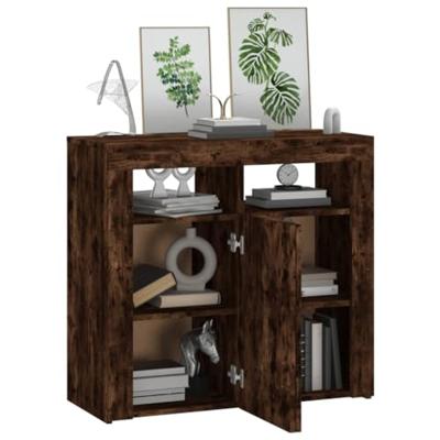 Dressoir met LED-verlichting 80x35x75 cm gerookt eikenkleurig Dressoir met LED-verlichting 80x35x75 cm gerookt eikenkleurig