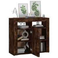 Dressoir met LED-verlichting 80x35x75 cm gerookt eikenkleurig - thumbnail