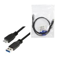 LogiLink CU0026 USB-kabel USB 3.2 Gen1 USB-A stekker, USB-micro-B 3.0 stekker 1.00 m Zwart - thumbnail