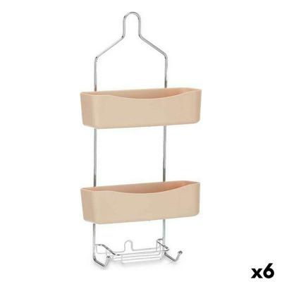 Douchehanger 28 x 60 x 14 cm Beige Metaal Plastic (6 Stuks)