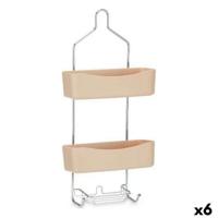 Douchehanger 28 x 60 x 14 cm Beige Metaal Plastic (6 Stuks) - thumbnail