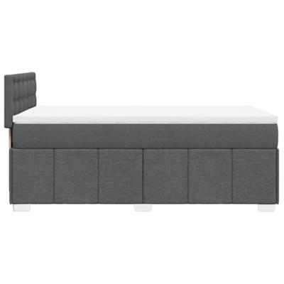 Boxspring met matras stof donkergrijs 90x190 cm