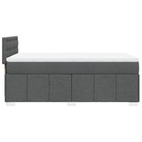 Boxspring met matras stof donkergrijs 90x190 cm - thumbnail