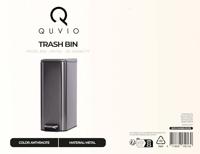 QUVIO Prullenbak - 8L - Metaal - Antraciet - thumbnail