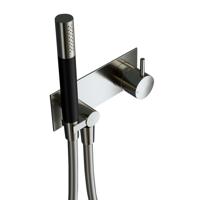 Inbouw Douchemengkraan Hotbath Cobber incl. Doucheslang en Handdouche Geborsteld Nikkel - thumbnail