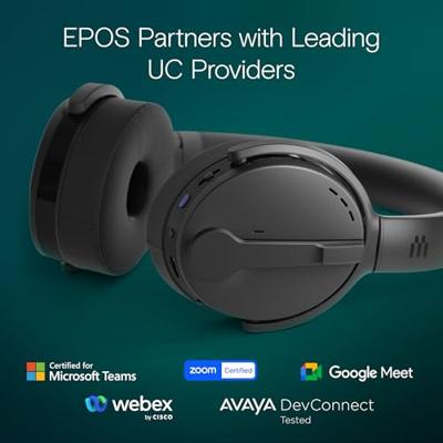 EPOS ADAPT 560 II On Ear headset Draadloos, Bluetooth Stereo Zwart Noise Cancelling, Ruisonderdrukking (microfoon) Headset, Volumeregeling Telefoon