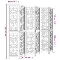 Kamerscherm met 6 panelen massief paulowniahout bruin - thumbnail