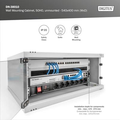 Digitus DN-38010 rack 4U Wandrek Grijs