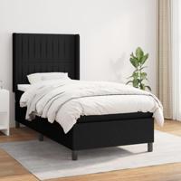 Boxspring met matras stof zwart 100x200 cm - thumbnail